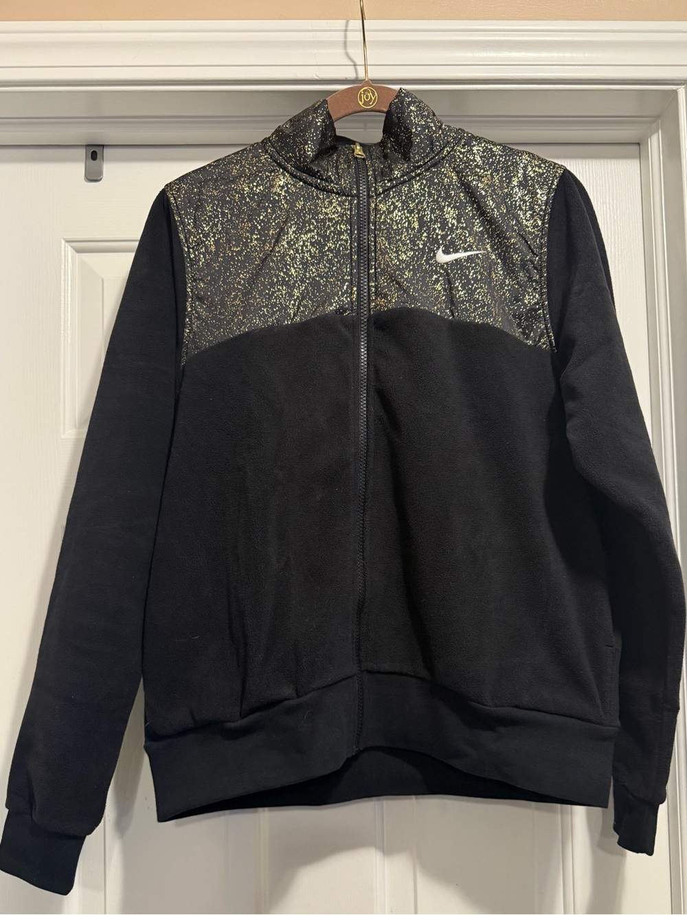 Nike Black & Gold Zip-Up Fleece Jacket (Women’s Size: M)